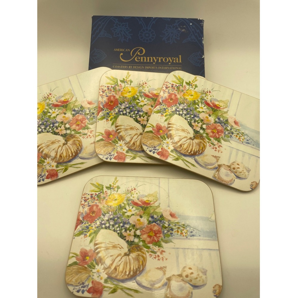 American Pennyroyal Ocean Retreat Coasters Set of 4 Design Imports International